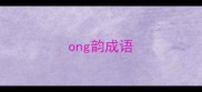 ong韵成语