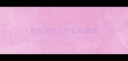 什么寸什么什么的成语
