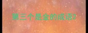 第三个是金的成语