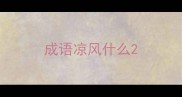 成语凉风什么