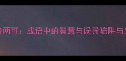模棱两可成语中的智慧与误导陷阱与应用