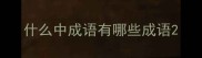 什么中成语有哪些成语