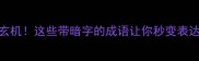 暗藏玄机这些带暗字的成语让你秒变表达高手