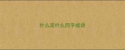 什么流什么四字成语