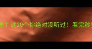 冷门成语有哪些这20个你绝对没听过看完秒变语文课代表
