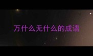 万什么无什么的成语