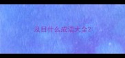 及目什么成语大全