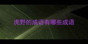 虎野的成语有哪些成语