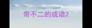 带不二的成语