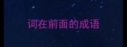 词在前面的成语