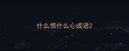 什么恨什么心成语