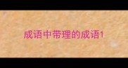 成语中带理的成语