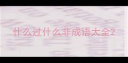 什么过什么非成语大全