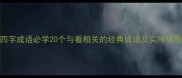 四字成语必学20个与看相关的经典成语及实用场景