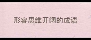 形容思维开阔的成语
