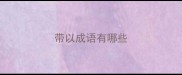 带以成语有哪些