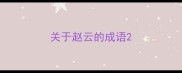 关于赵云的成语