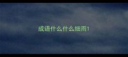 成语什么什么细雨