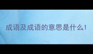 成语及成语的意思是什么
