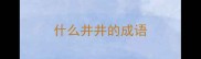 什么井井的成语