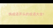 慎成语开头的成语大全