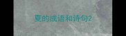夏的成语和诗句