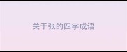 关于张的四字成语