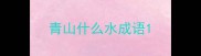 青山什么水成语