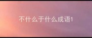 不什么于什么成语