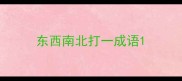 东西南北打一成语