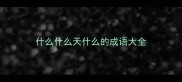 什么什么天什么的成语大全